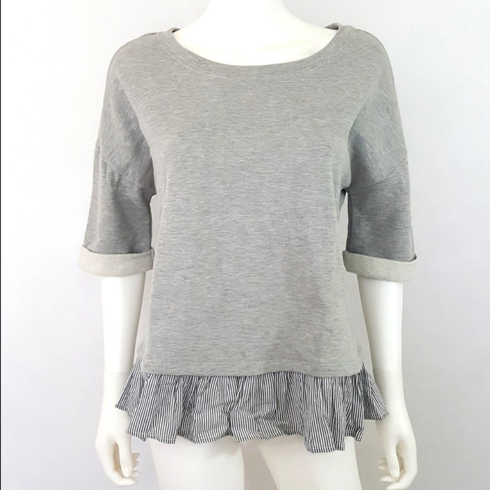 💟 Kensie Jeans Womens Medium Sweatshirt Ruffle